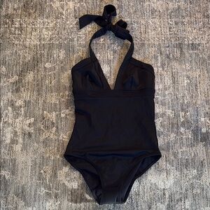 Boden Black One Piece Swimsuit - NWT - size 6L - halter
